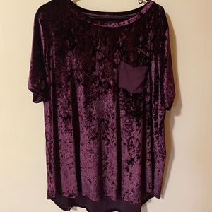 Maroon Velvet Pocket Tee